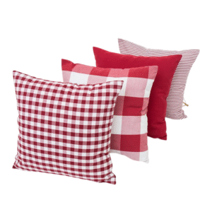 Red Striped Cushion Cover – Soft Polyester Decorative Pillowcase for Sofa, Bed & Living Room