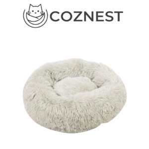 Coznest Fluffy Donut Cat Bed – Soft Plush Round Cat Bed